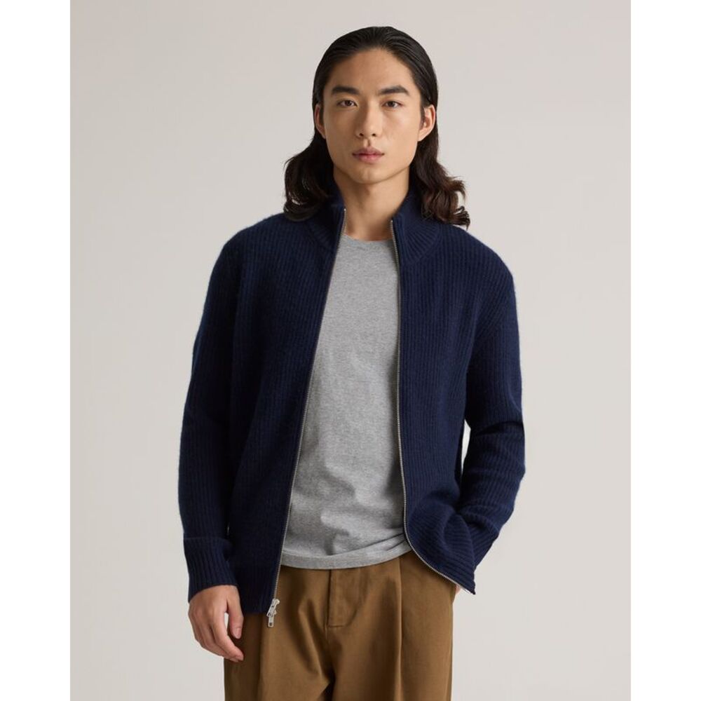 Quince Blue Zip Up Sweater M